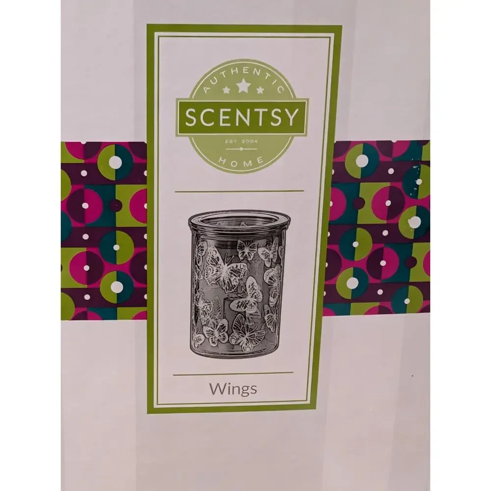 NIB Scentsy Wings Warmer Purple Glass Butterfly Full Size Electric Wax Melt